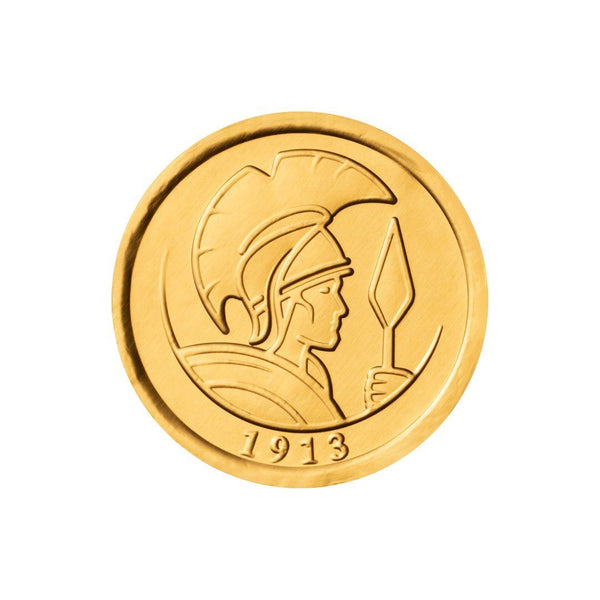 Monede din ciocolata cu lapte, imaginea regelui spartan Leonidas, cadou pentru copii