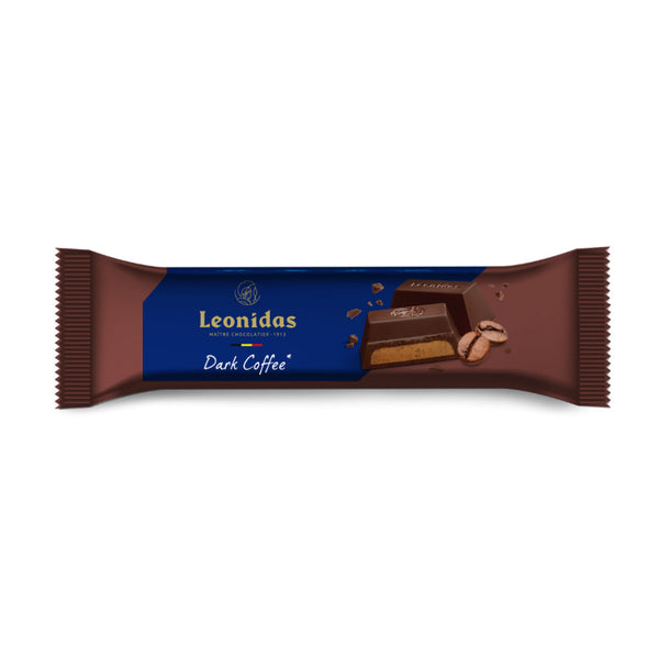 Baton din ciocolată neagră 52%, cu cremă de cafea, răsfăț Leonidas de luat cu tine peste tot