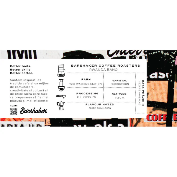 Cafea boabe Barshaker Coffee Roasters - Rwanda - Baho