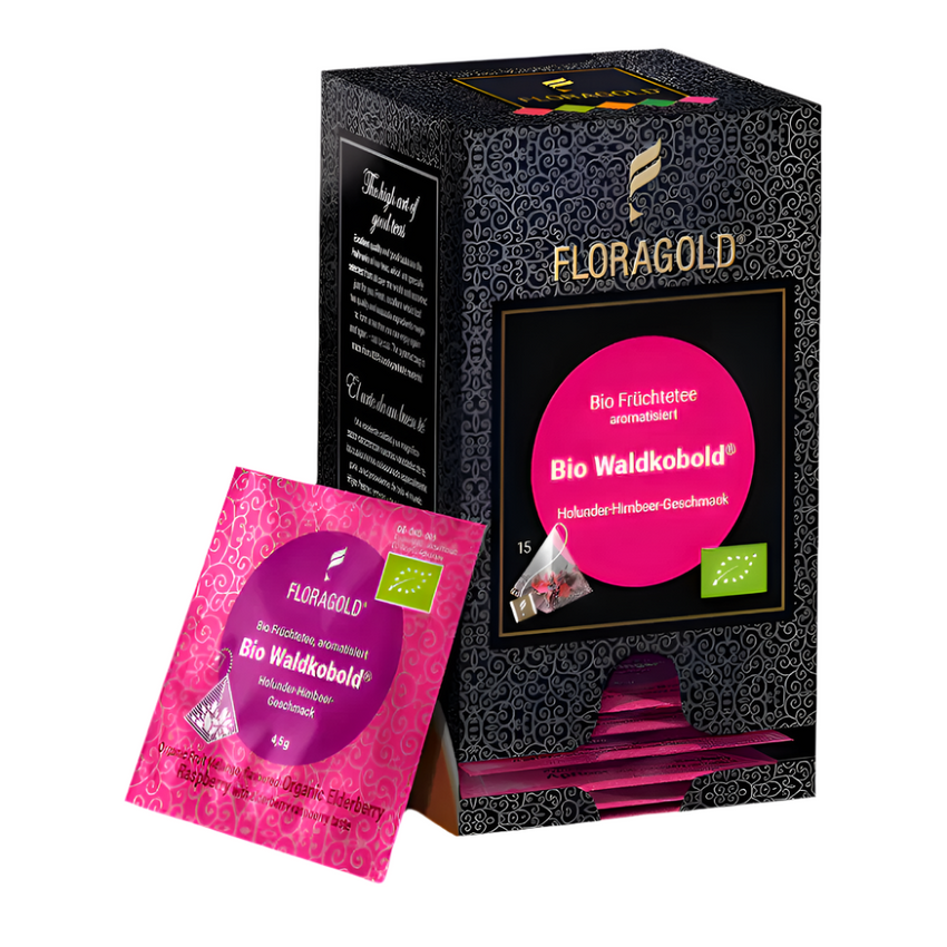 BIO Waldkobold- ceai Floragold cu gust de soc si zmeura