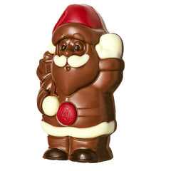 Moș Crăciun Leonidas - figurină în formă de Moș Crăciun din ciocolată belgiană cu lapte, în 4 culori, fără ulei de palmier și cu unt de cacao pur 100%