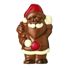 Moș Crăciun Leonidas - figurină în formă de &nbsp;Moș Crăciun din ciocolată belgiană cu lapte, în 4 culori, fără ulei de palmier și cu unt de cacao pur 100%