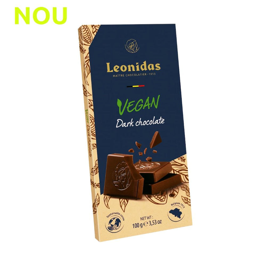  Tabletă cu ciocolată neagră vegană Leonidas, un adevărat moment de încântare fără compromisuri