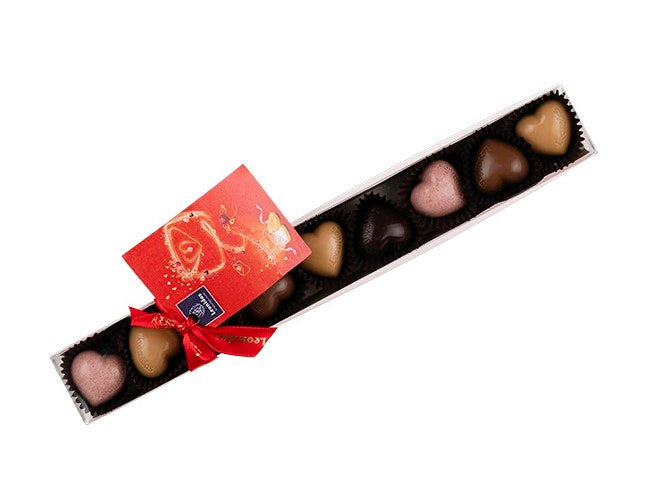 Coeur rigletă 8 praline inimioare. Dimensiuni 28 x 3.5 x 2.8 cm